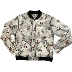 Disney Parks NWT Mickey Transparent Rain Jacket Snap Buttons Size M